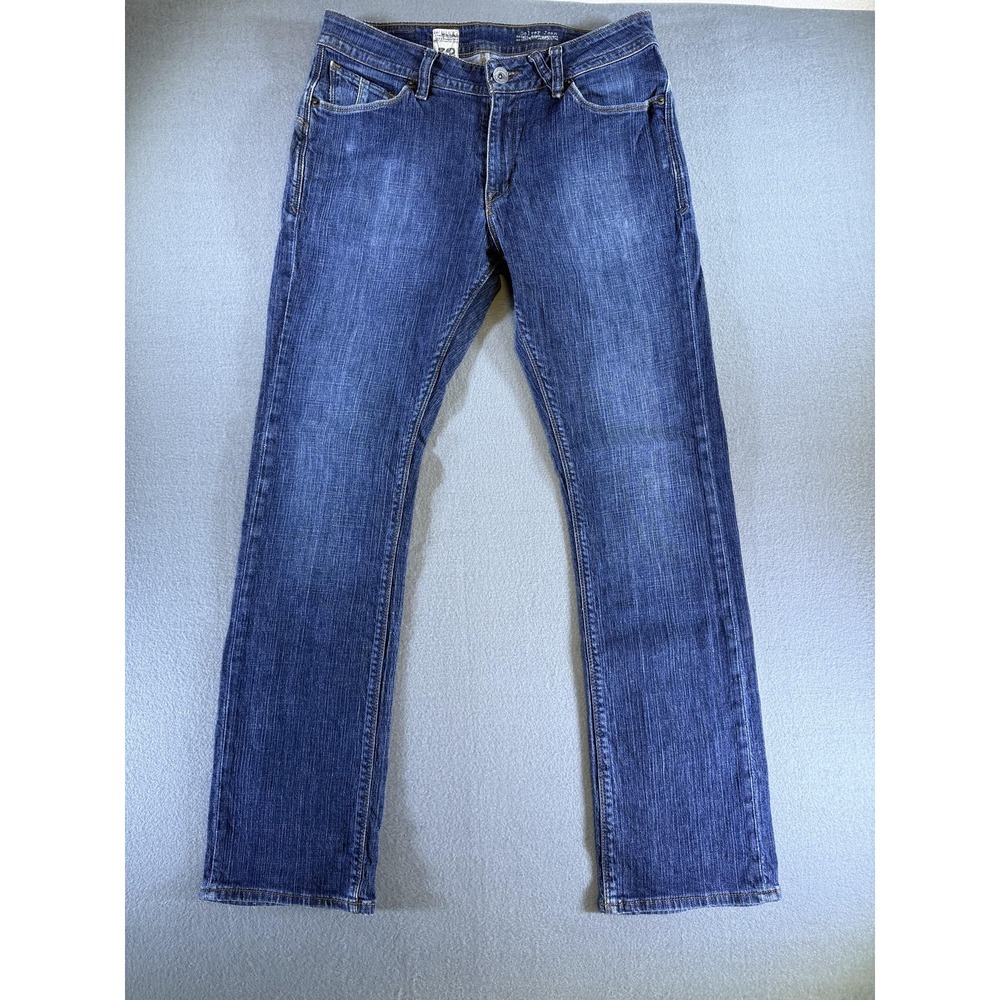 Volcom Solver Jeans Mens 32x29 Medium Wash Blue Straight Leg Denim Casual